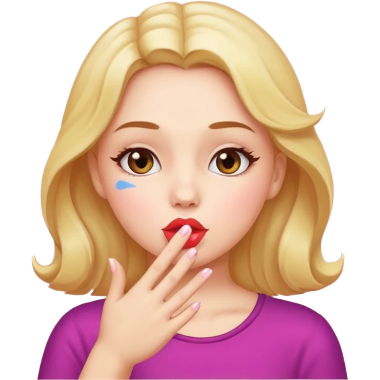 girl blowing kiss emoji