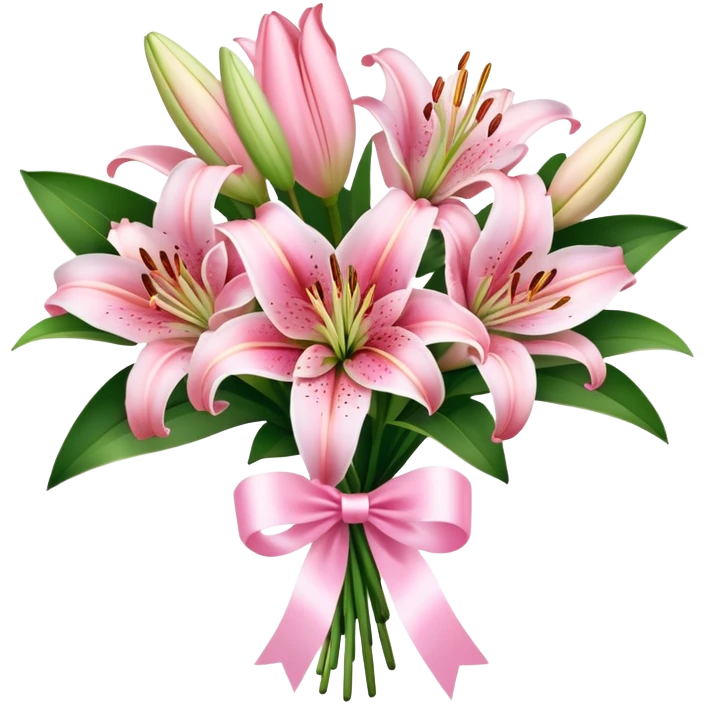 pink lily flower bouquet  emoji