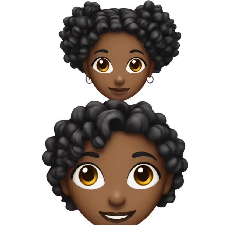  Pretty black girl with black braids and curls  emoji