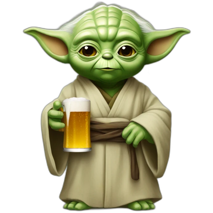 Yoda qui prend une bierre emoji