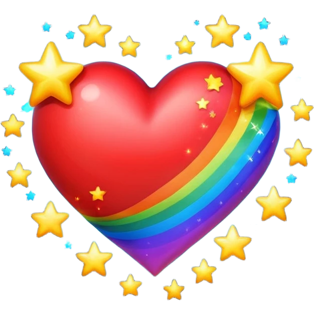 heart with rainbow stars emoji