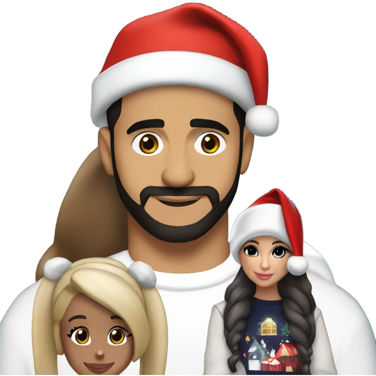 ariana grande wearing a santa hat with drake emoji