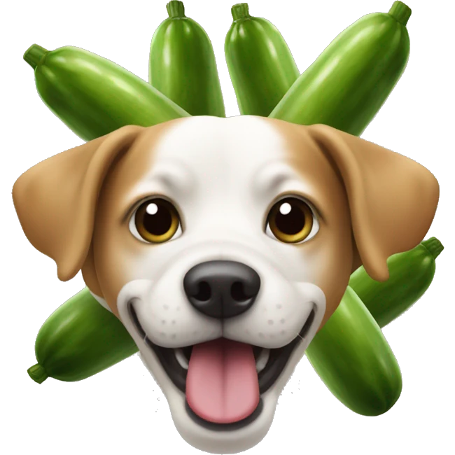 dog with a pickle in mouth emoji
