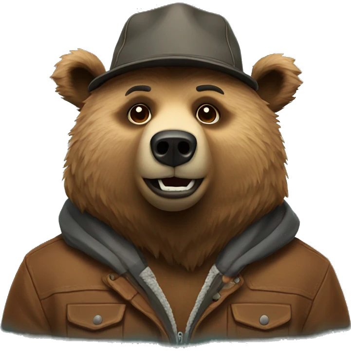 cool grizzly bear  emoji