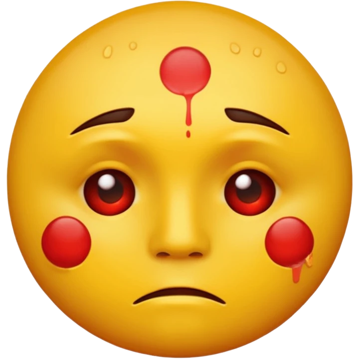 A circular yellow face with face herpes emoji