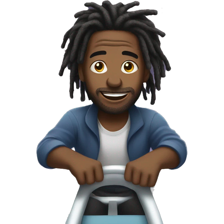 black man with dreads on a rollercoaster emoji