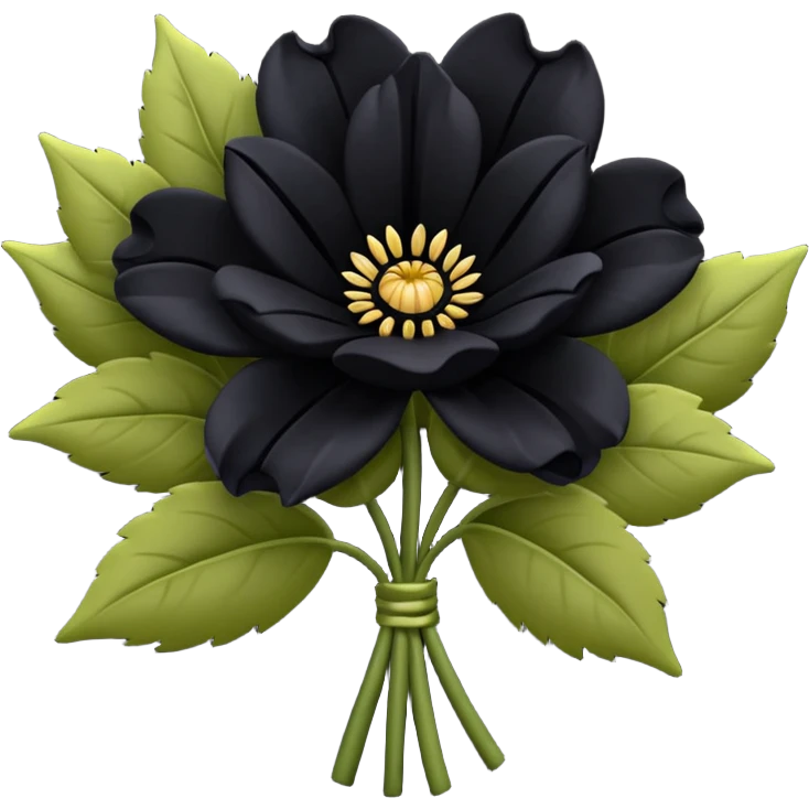 Ramo de flores negras  emoji