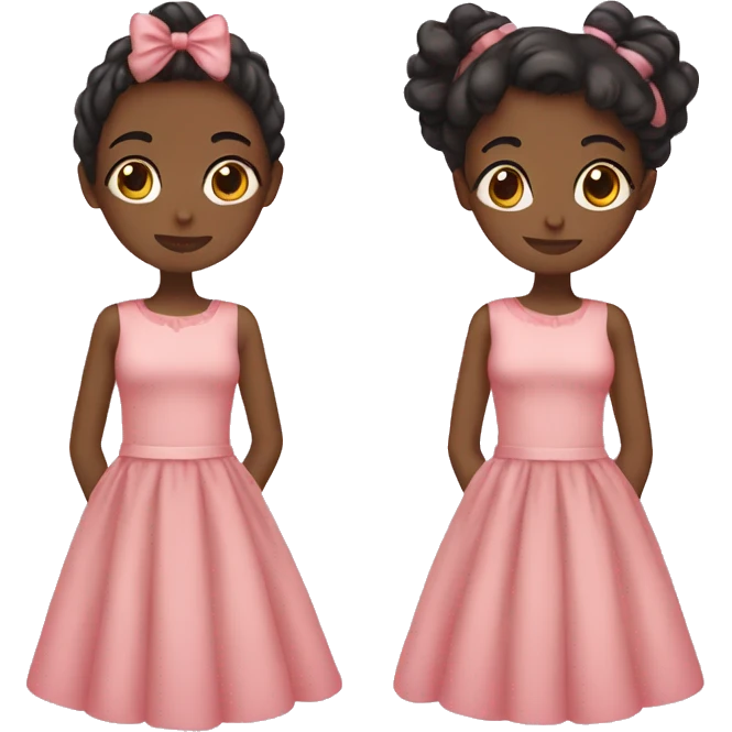 Two girls in dresses  emoji