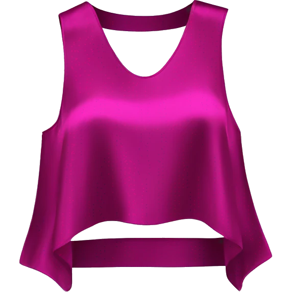 Realistic magenta cut out silk crop top blouse. emoji