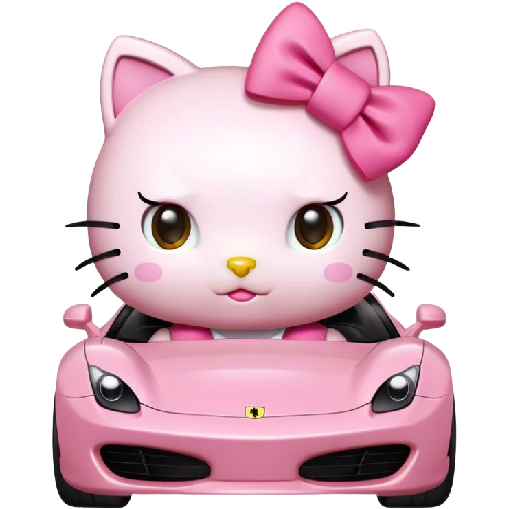 Hello kitty in a Ferrari  emoji