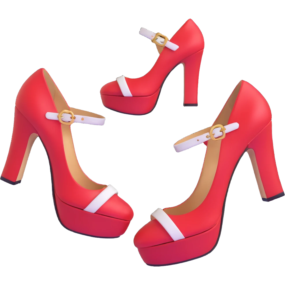 Sonic the Hedgehog's red shoes with white strap and gold buckle emoji