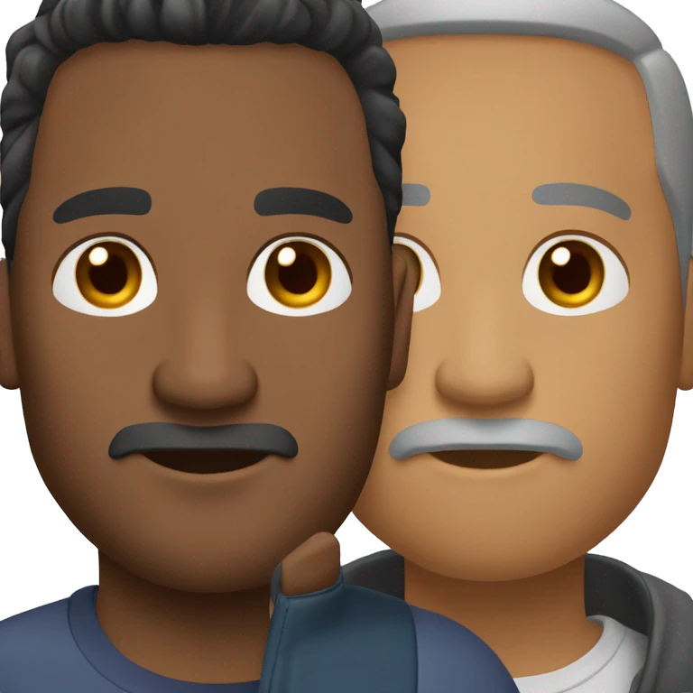 Father with brown skin tone, short black hair, very very smal beard emoji