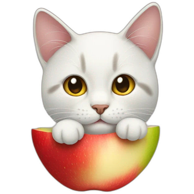 cat in apple emoji