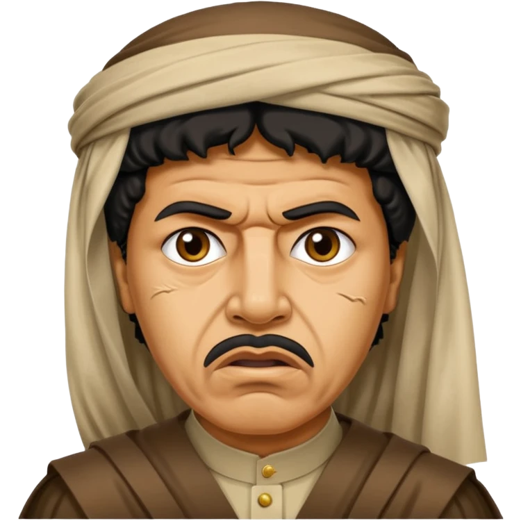 Al Khadaffi as emoji. Make him look rough and angry. emoji