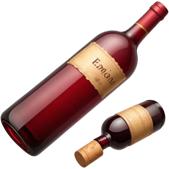a wine bottle lying on its side rolling on the floor emoji