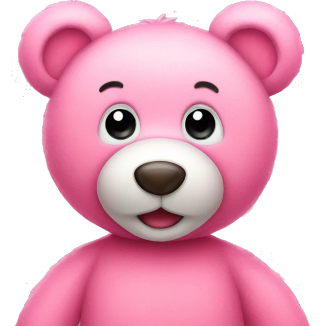 Happy pink teddy bear emoji