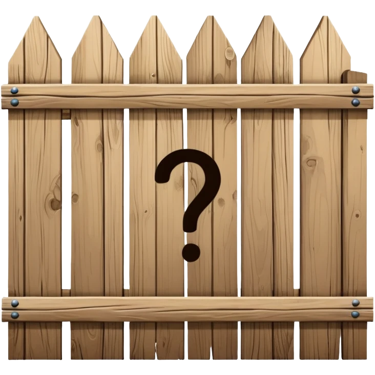 A wooden fence with a question mark above it, representing Chesterton's Fence principle emoji
