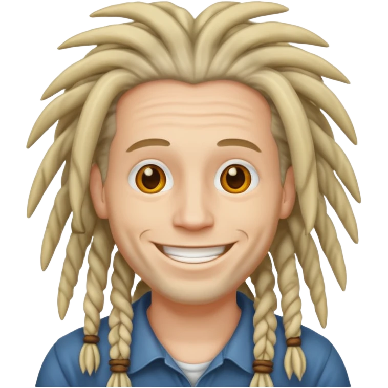 Man with dreadlock smiling white emoji