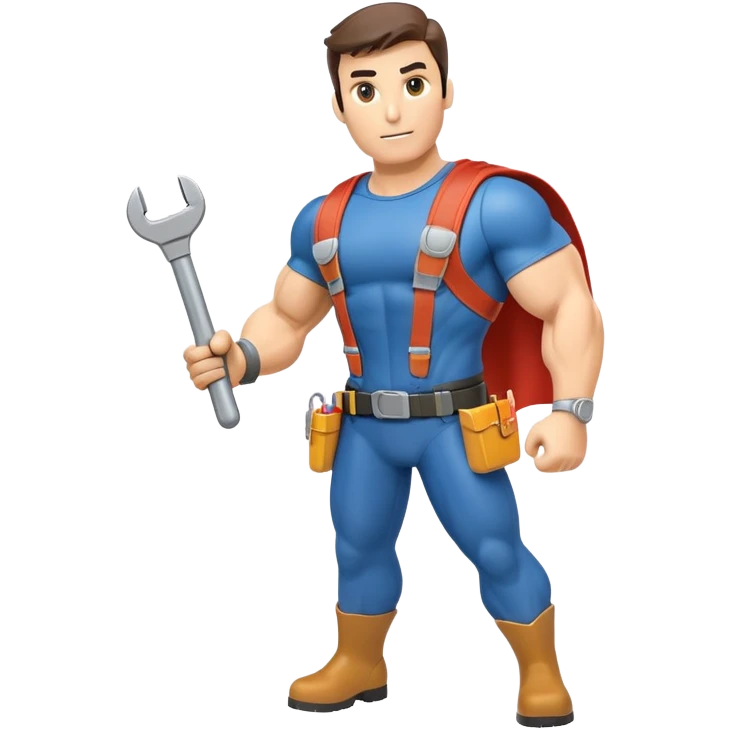 HVAC repairman superhero action figure emoji