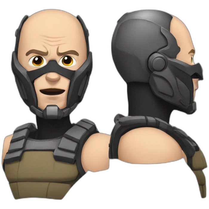 Bane with mask no hair close up emoji