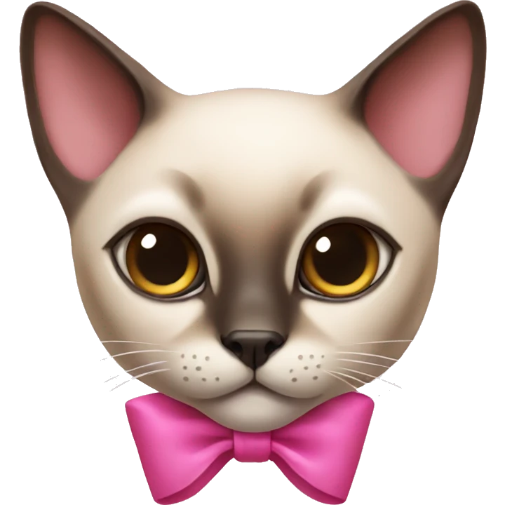 Siamese cat with a pink bow emoji