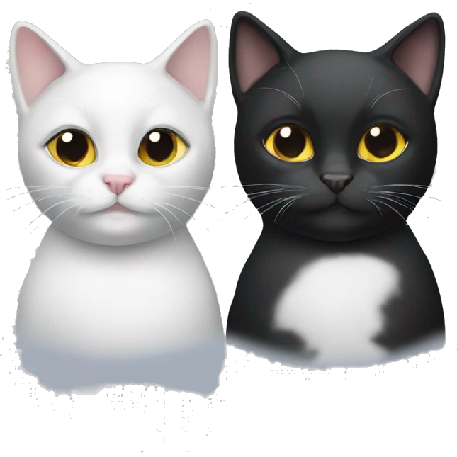 2 white and black cats emoji