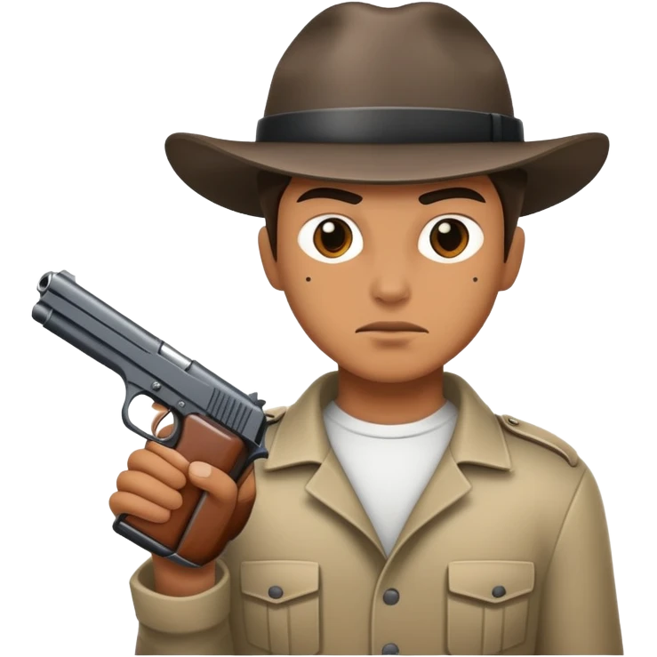 A criminal with a gun emoji