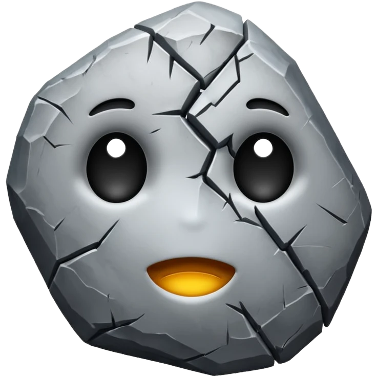 rock emoji with a small crack emoji