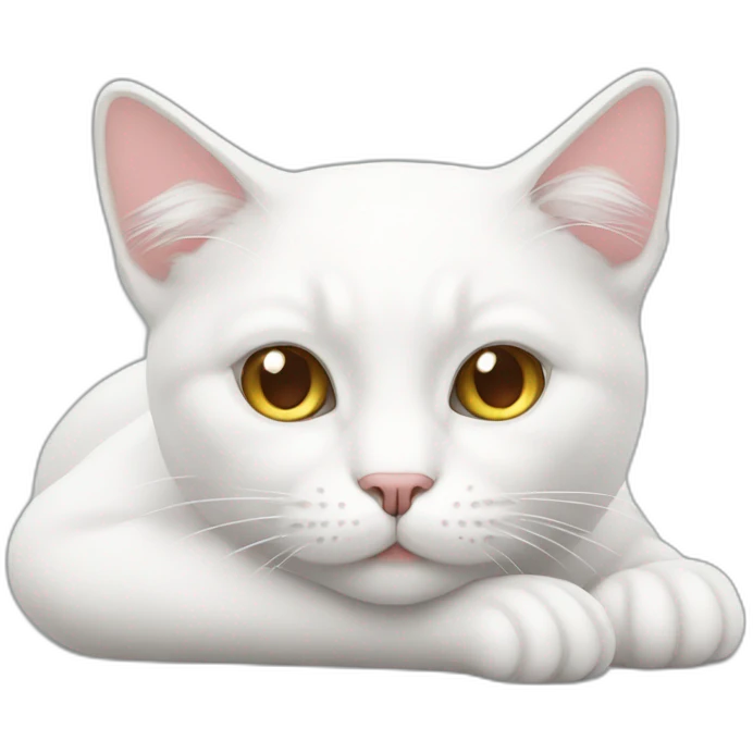 chill white cat emoji