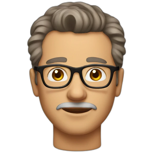 mature man with short brown hair combed back and glasses emoji