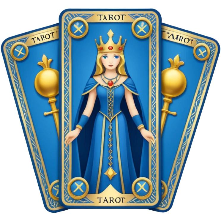 Three Blue tarot cards emoji