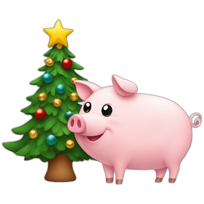 Christmas tree and pig emoji