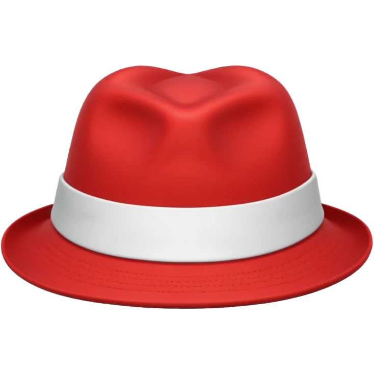 plain isolated red and white hat emoji