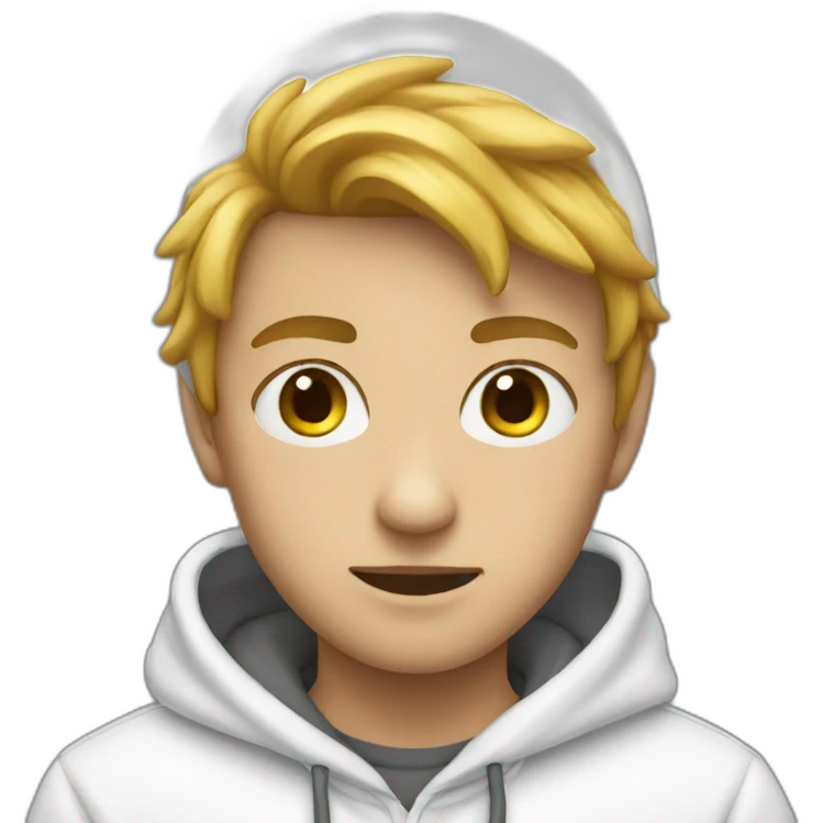 mysterious boy in white hoodie emoji