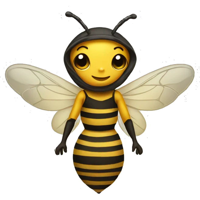 bee wearing a dress emoji
