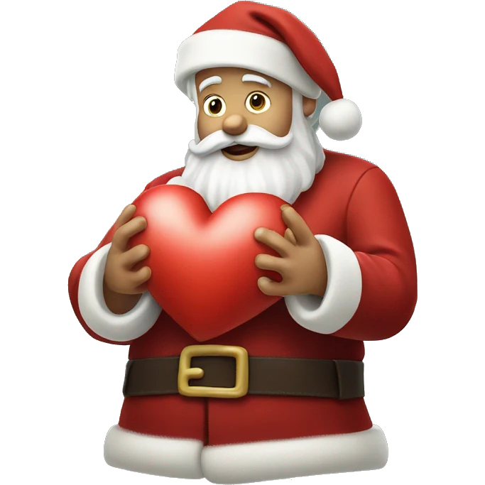 Santa Claus making a heart with his hands emoji