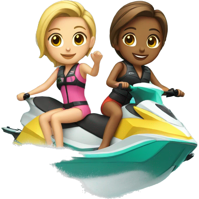 Two girls on a jetski emoji