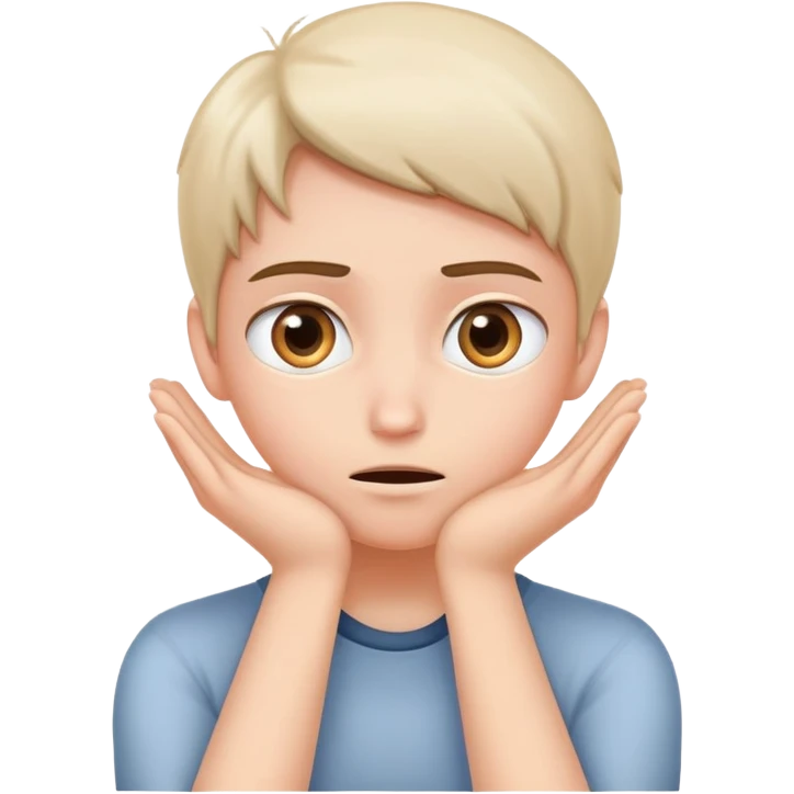 face peeking nervously from behind hands, cautious expression emoji