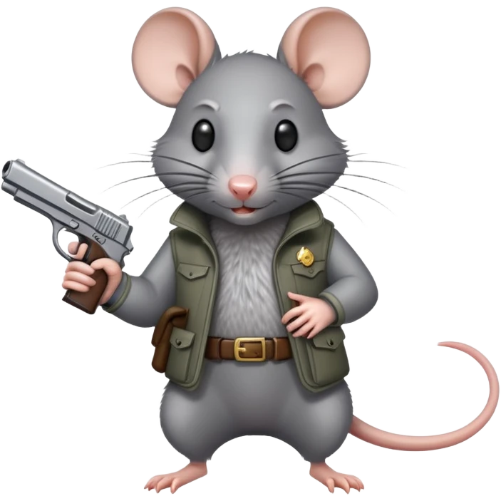 rat with a gun emoji