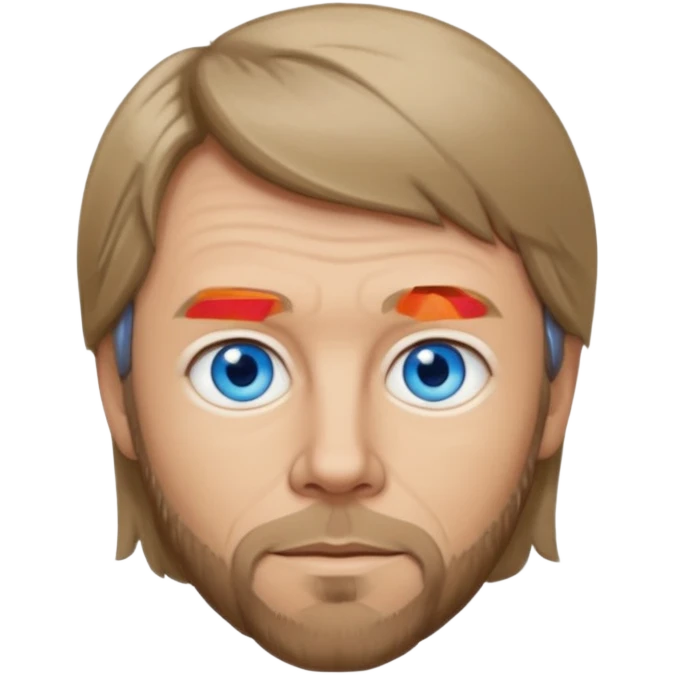 Bjorn Ulvaeus with blue eyes, dark blonde hair emoji