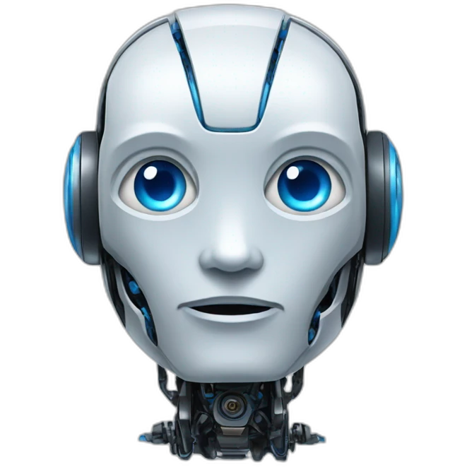 robot with blue eyes emoji