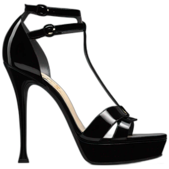 YSL TRIBUTE heel SANDAL black PATENT LEATHER emoji
