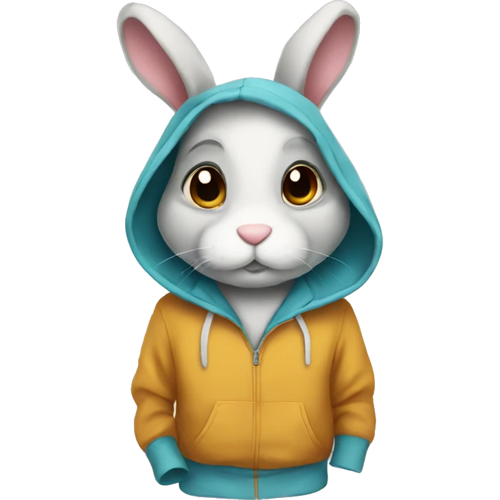 Bunny in a hoodie emoji