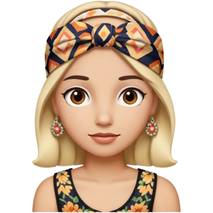 a woman with a patterned headband emoji
