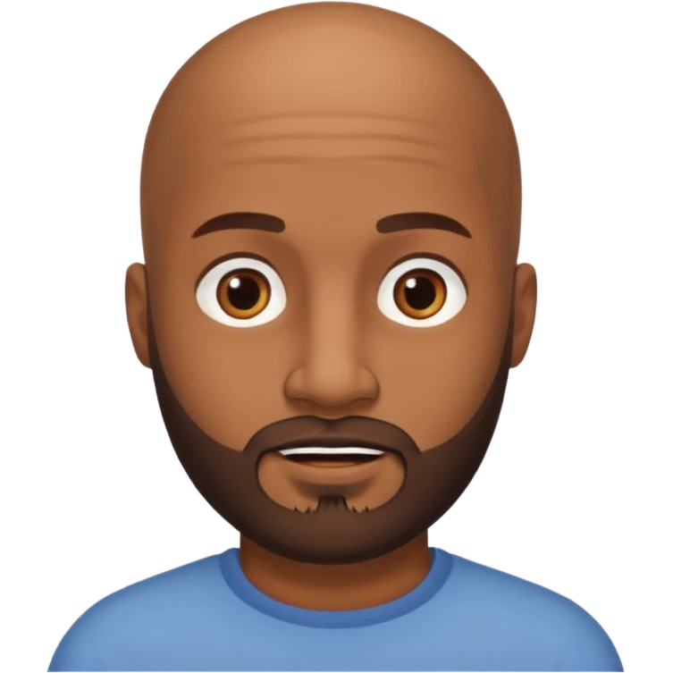 Hombre marrón pelado con barba emoji
