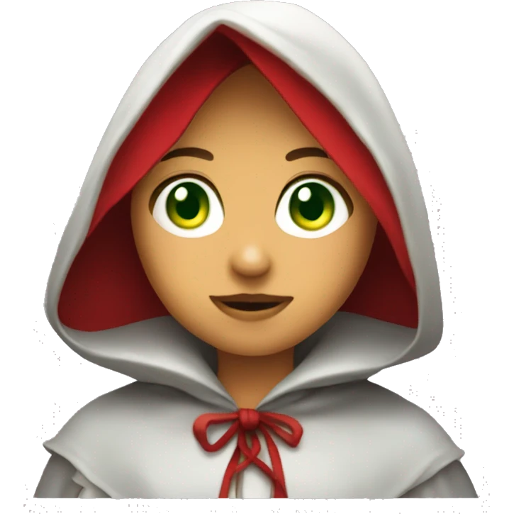 red riding hood green eyes emoji