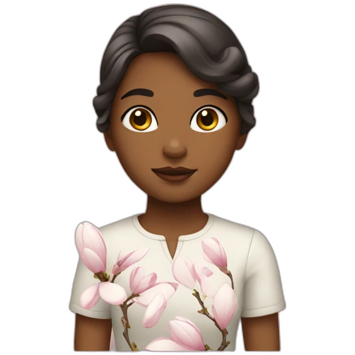 girl with magnolia emoji