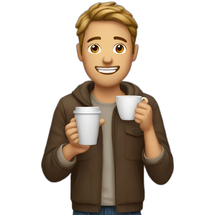 Guy drinking coffee emoji