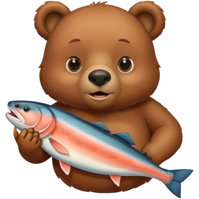 bear holding salmon emoji