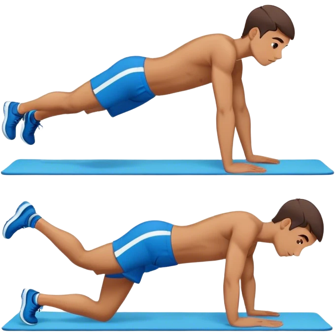 blue shorts doing plank exercise emoji
